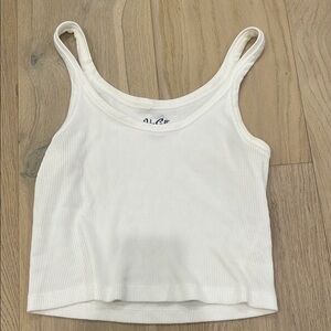White Ribbed Tank Top-Brandy Melville
